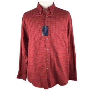 Roundtree & Yorke brick plaid shirt size XL